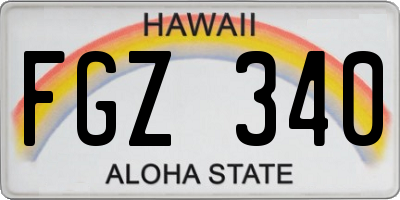 HI license plate FGZ340