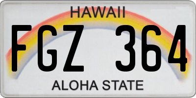HI license plate FGZ364