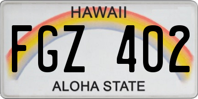 HI license plate FGZ402