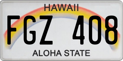 HI license plate FGZ408