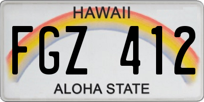 HI license plate FGZ412