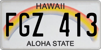 HI license plate FGZ413
