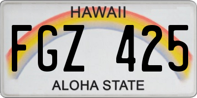 HI license plate FGZ425