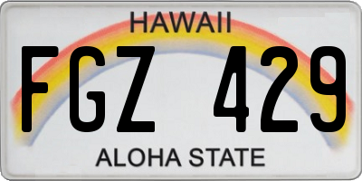 HI license plate FGZ429