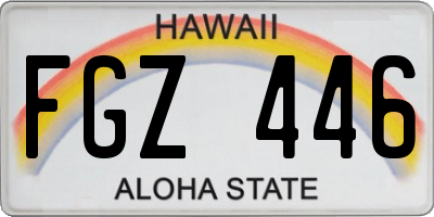 HI license plate FGZ446