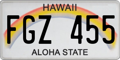 HI license plate FGZ455