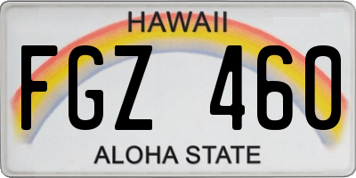 HI license plate FGZ460