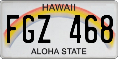 HI license plate FGZ468