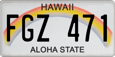 HI license plate FGZ471