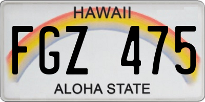 HI license plate FGZ475