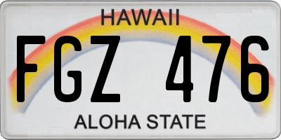HI license plate FGZ476