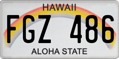 HI license plate FGZ486