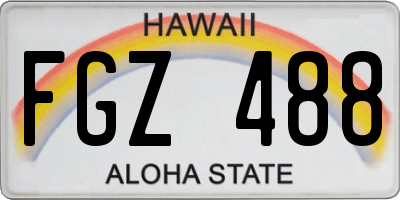 HI license plate FGZ488