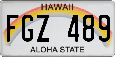 HI license plate FGZ489