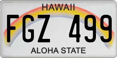 HI license plate FGZ499
