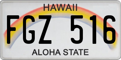 HI license plate FGZ516