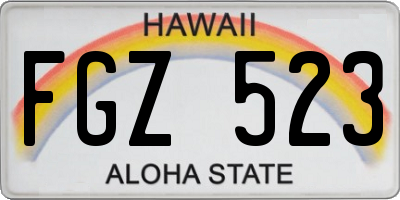 HI license plate FGZ523