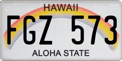 HI license plate FGZ573