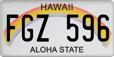 HI license plate FGZ596