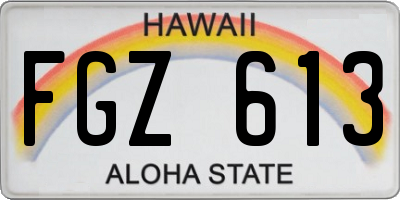 HI license plate FGZ613