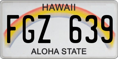 HI license plate FGZ639