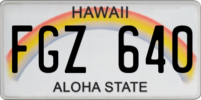 HI license plate FGZ640