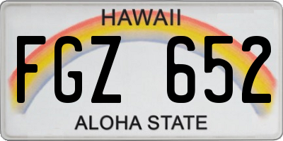 HI license plate FGZ652