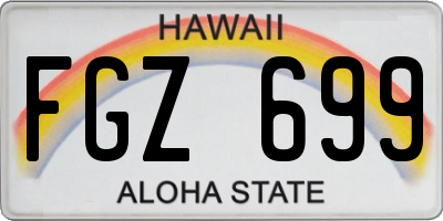 HI license plate FGZ699