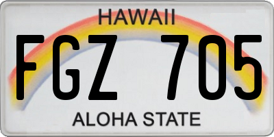 HI license plate FGZ705