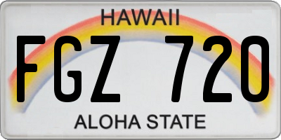 HI license plate FGZ720