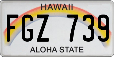 HI license plate FGZ739