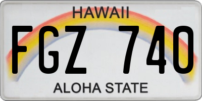 HI license plate FGZ740