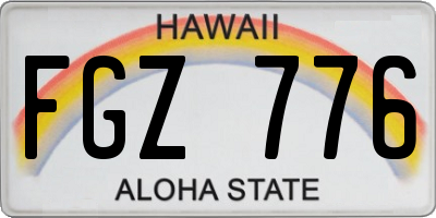 HI license plate FGZ776