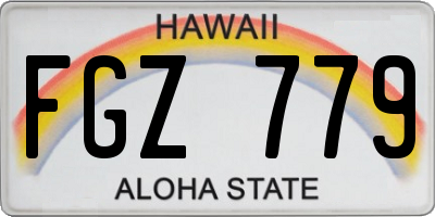 HI license plate FGZ779