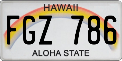 HI license plate FGZ786