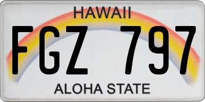 HI license plate FGZ797