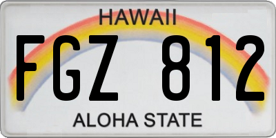 HI license plate FGZ812
