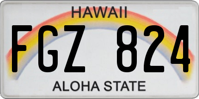 HI license plate FGZ824