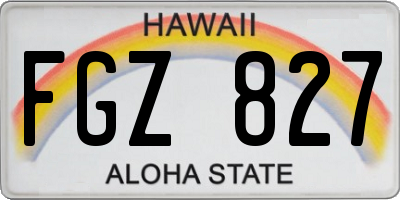 HI license plate FGZ827