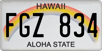 HI license plate FGZ834