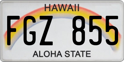 HI license plate FGZ855