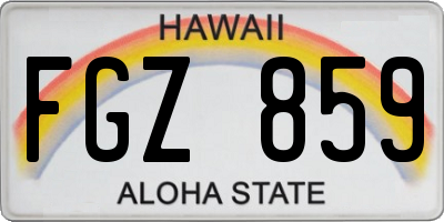 HI license plate FGZ859