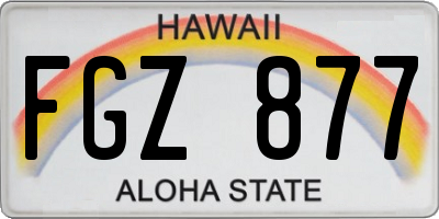 HI license plate FGZ877