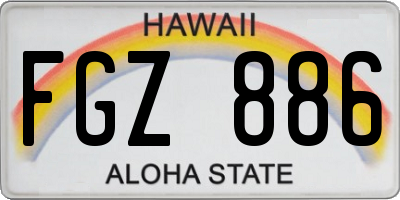 HI license plate FGZ886