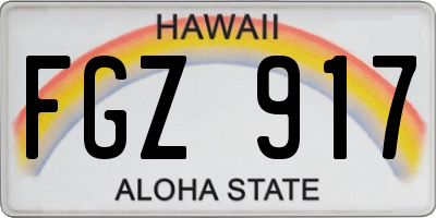 HI license plate FGZ917