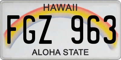 HI license plate FGZ963