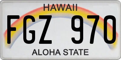 HI license plate FGZ970
