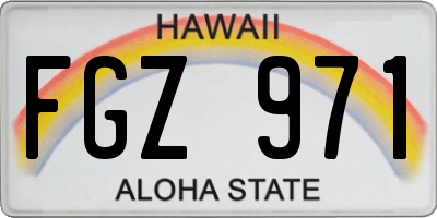 HI license plate FGZ971