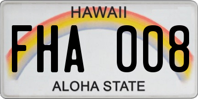 HI license plate FHA008