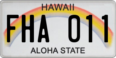 HI license plate FHA011